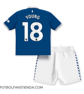 Everton Ashley Young #18 Primera Equipación Niños 2023-24 Manga Corta (+ Pantalones cortos)